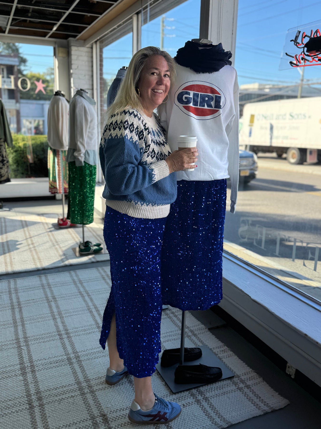 Blue Sequins and Girl