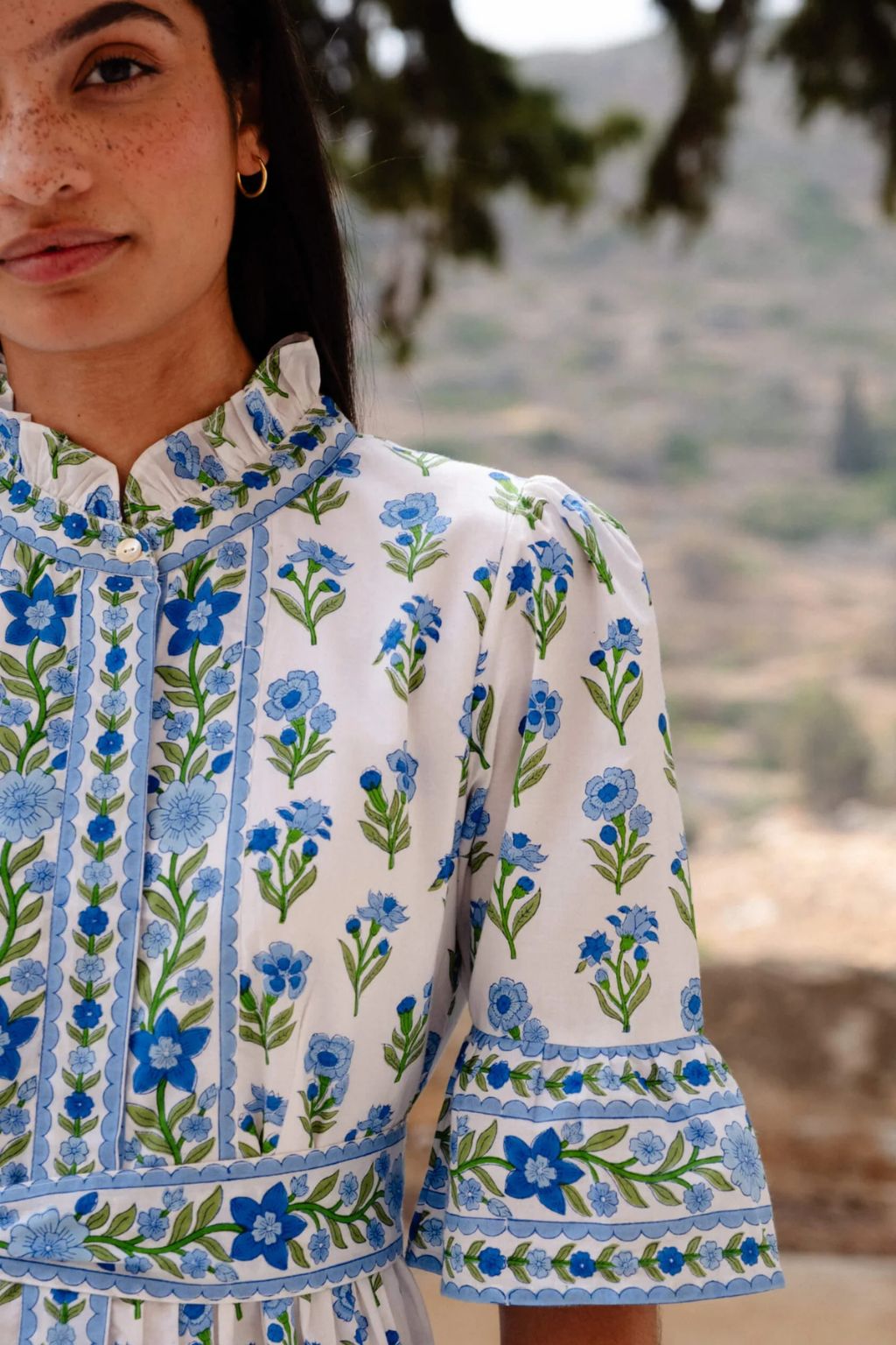 Pink City Prints - Gemma Mini Dress - Lapis Meadow