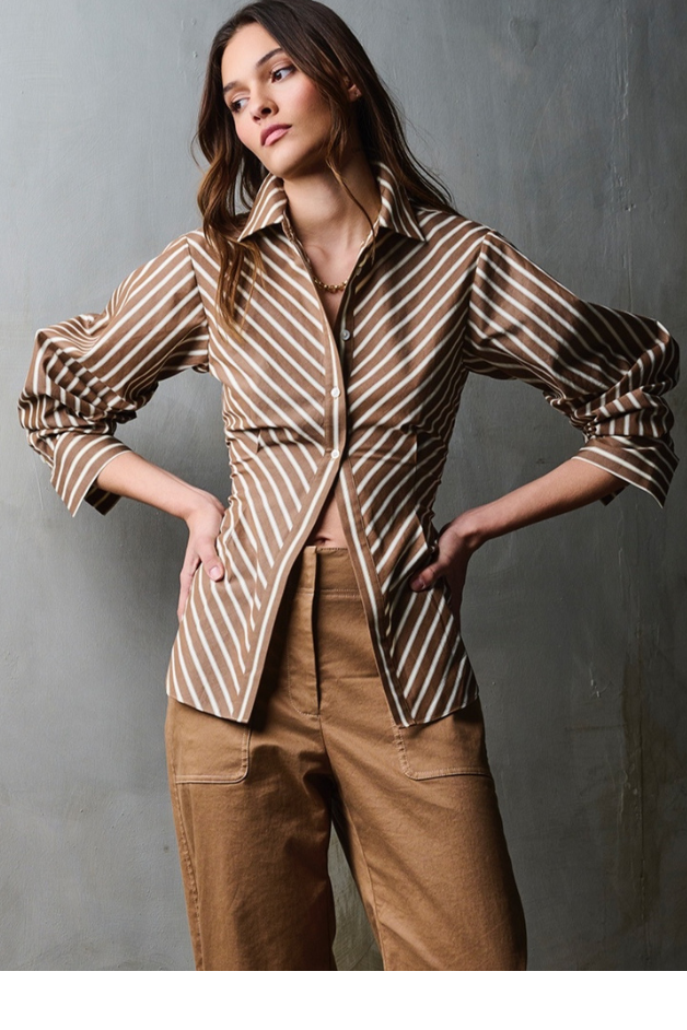 Hevron - Drexel Shirt - Copper Stripe