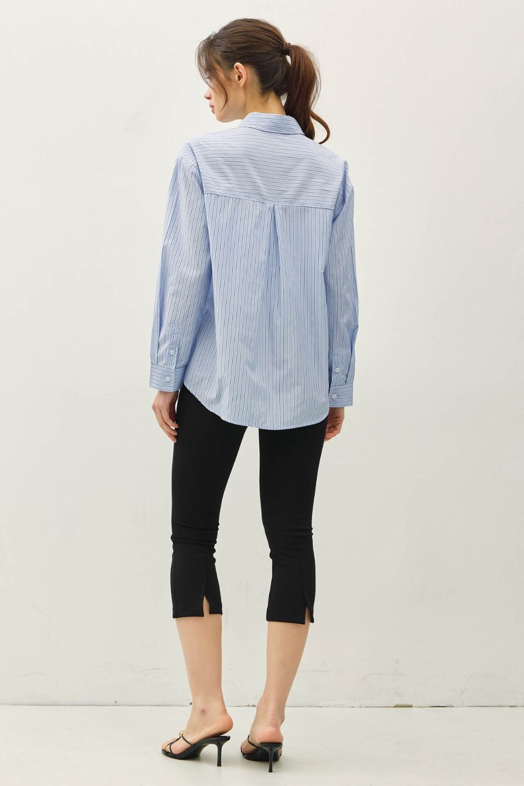 Road G - Essential Striped Button Front Shirt - Blue
