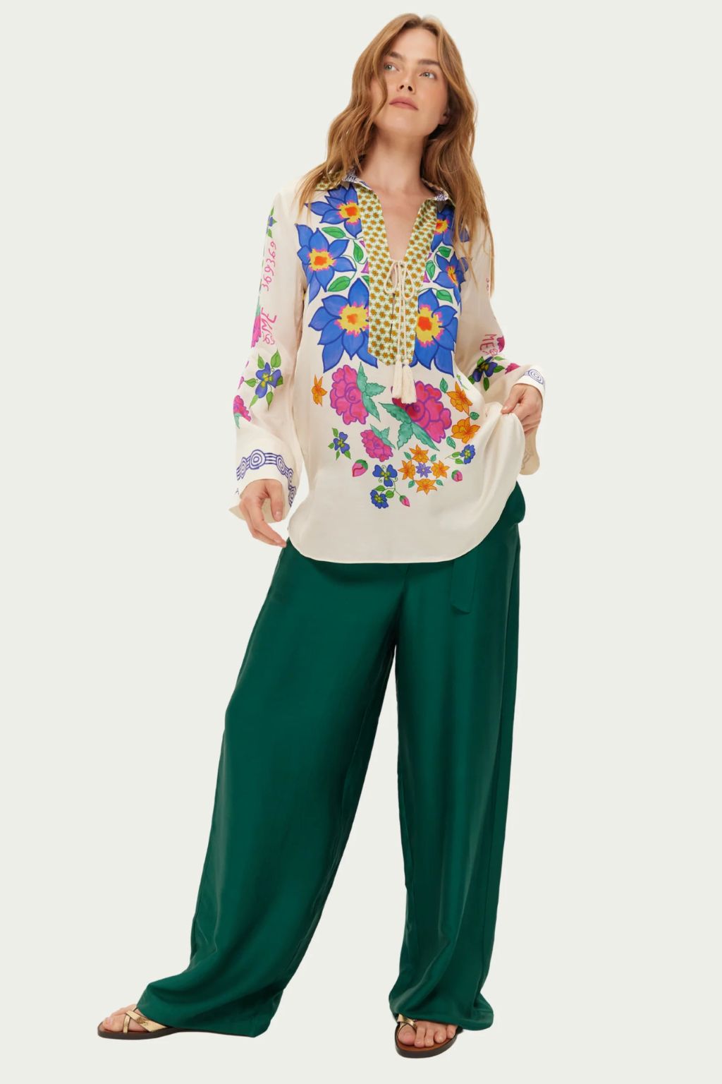 Me369 - Mia String Tie Collar Top - Markers