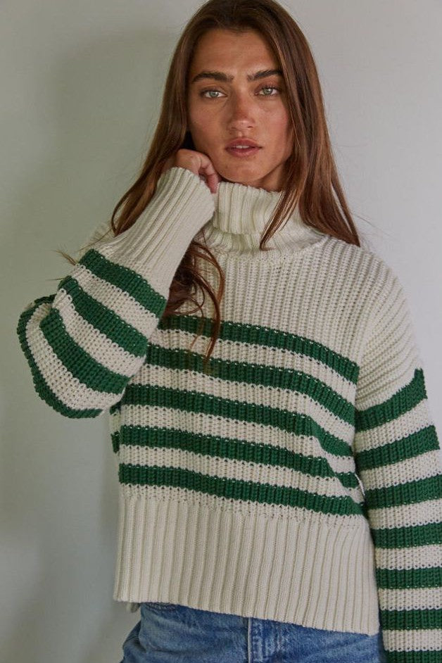 Olive and Bette's - Blaire Pullover - Ivory/Green