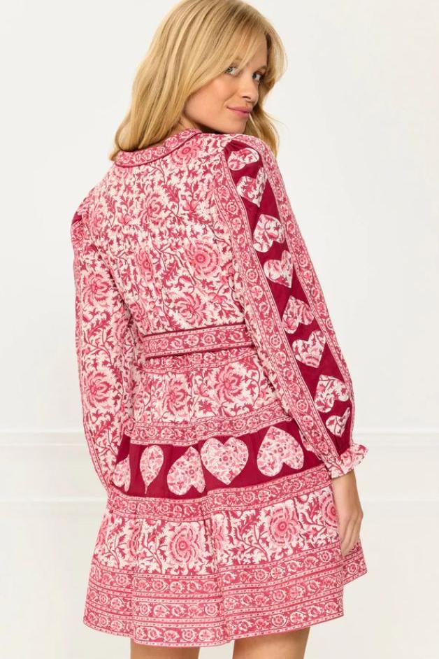 Pink City Prints - Gemma Mini - Burgundy Patchwork