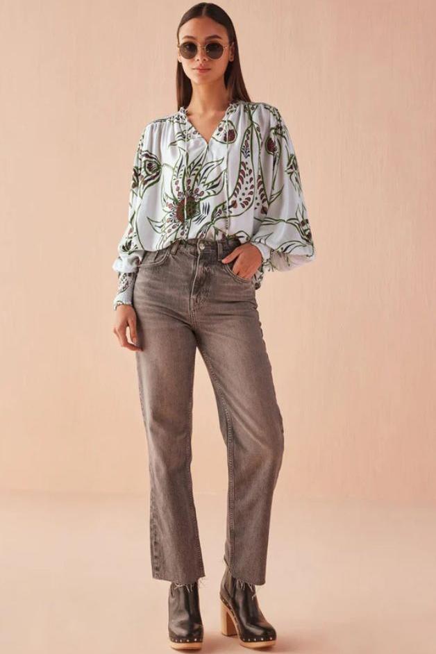 Omika - Anouk Blouse -  Diya Powder