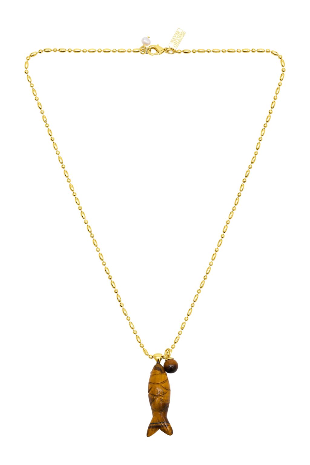 Talis Chains - Happy Fish Pendant Necjlace - Tiger's Eye