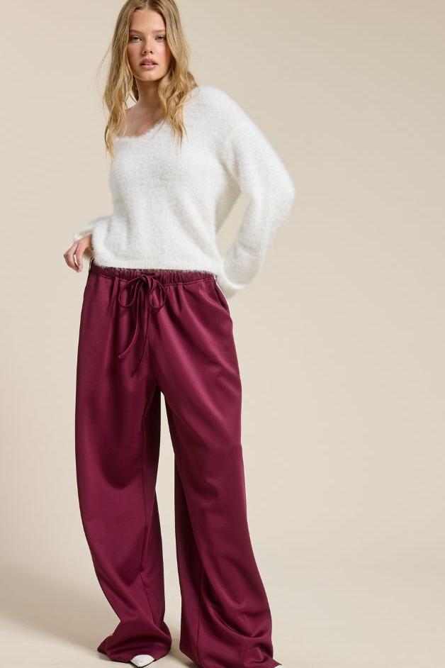 Olive and Bette's - Side Striped Wide Leg Track Pants