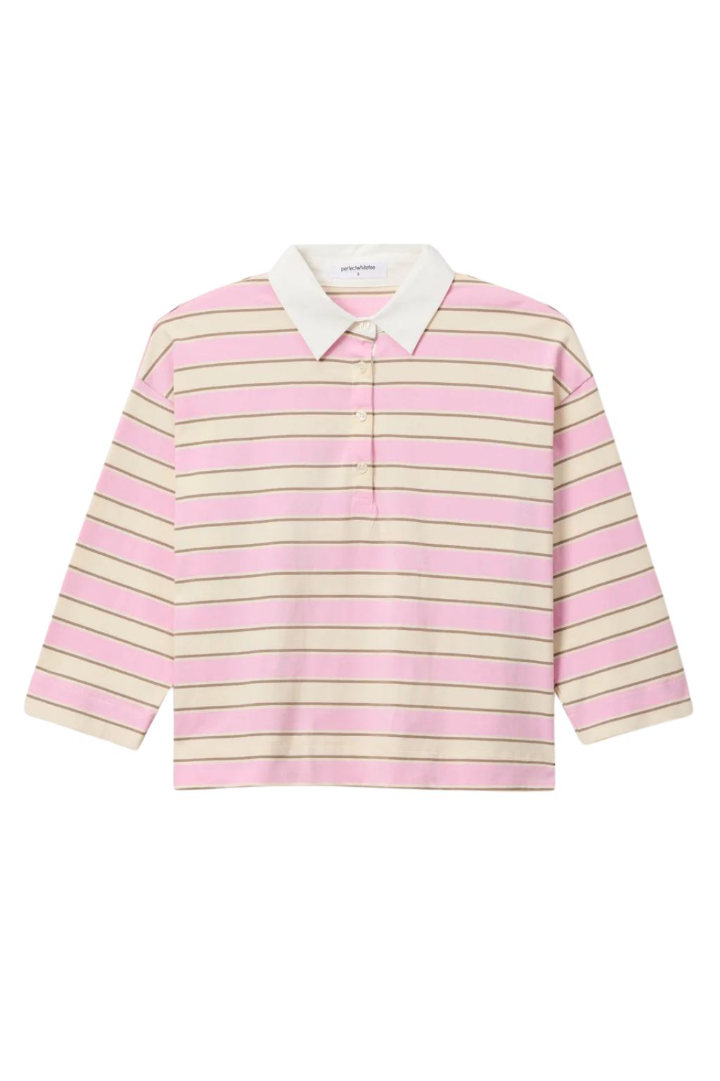 PerfectWhiteTee - Daria Cotton Rugby - Sugar Pink Stripe