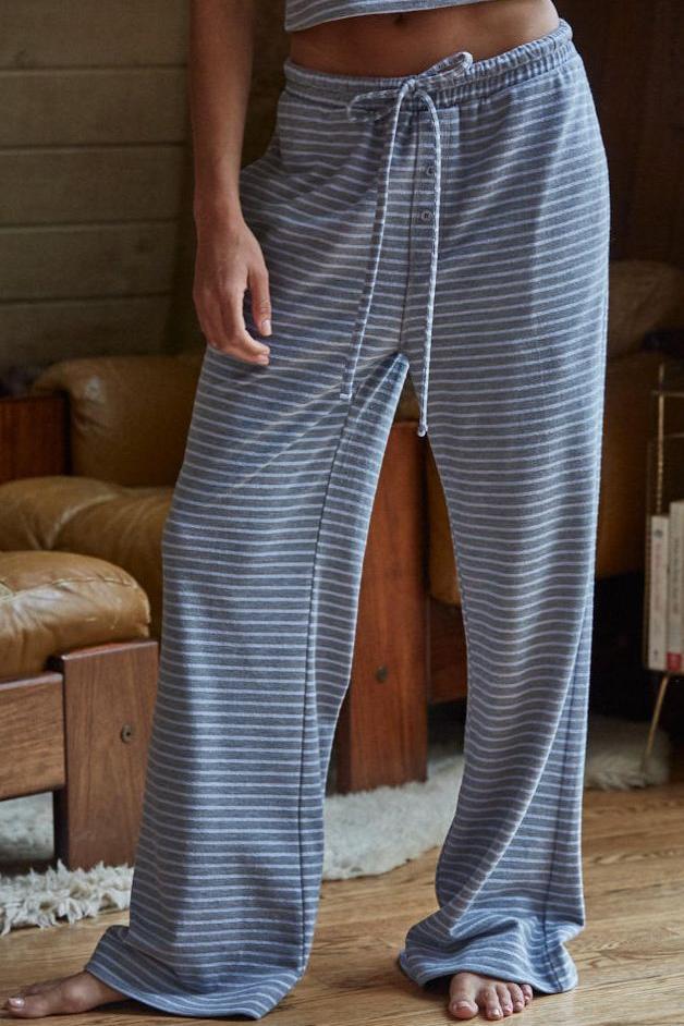 Road G - Sunday Striped Lounge Pant - Grey/Blue