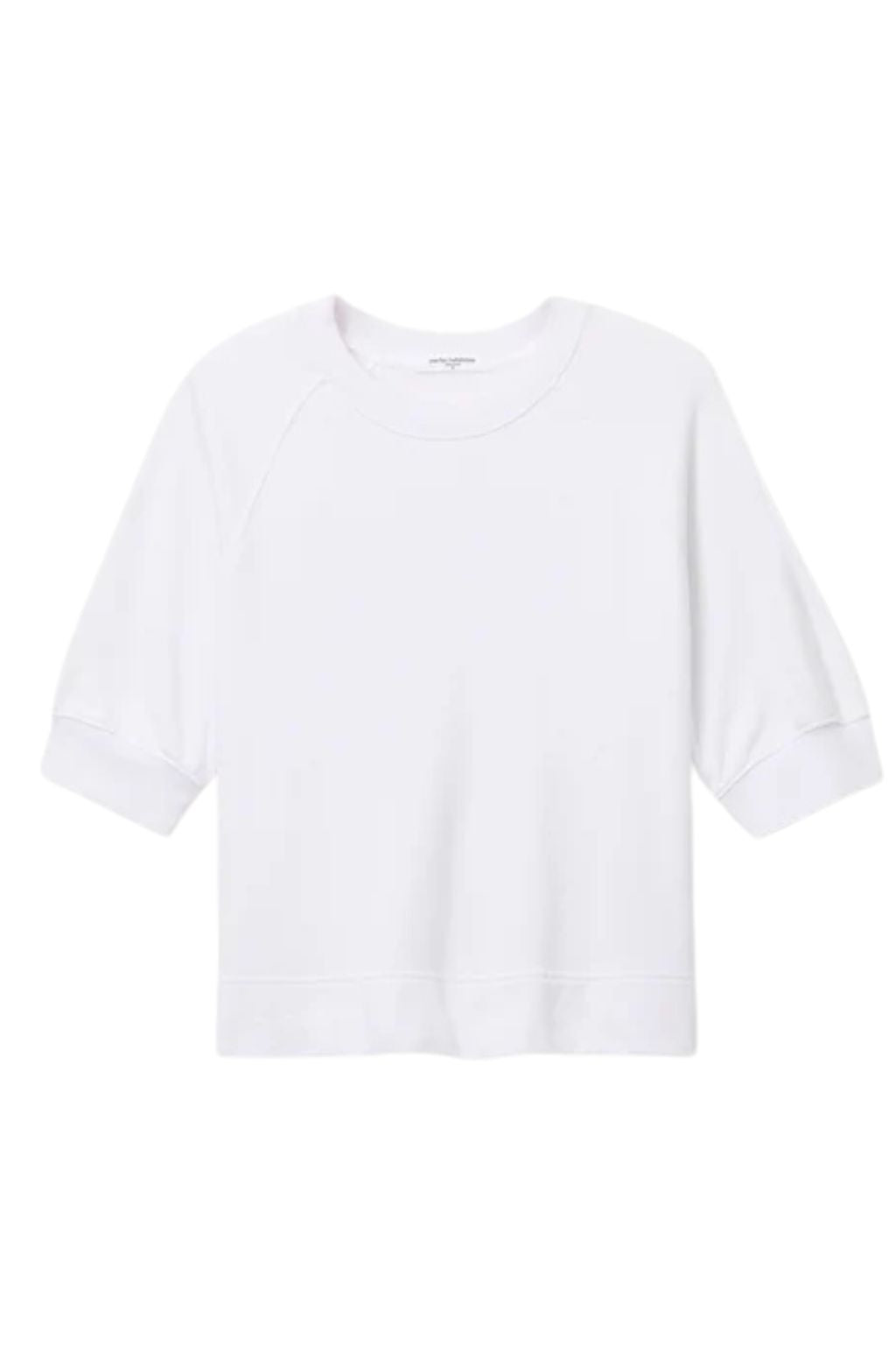 PerfectWhiteTee - Effie Bubble Sleeve Sweatshirt - White