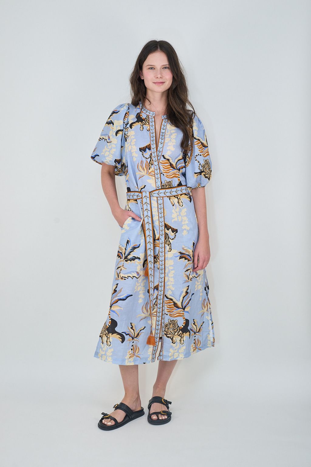 Las Surenas - Tunic Bali Tiger Light Blue