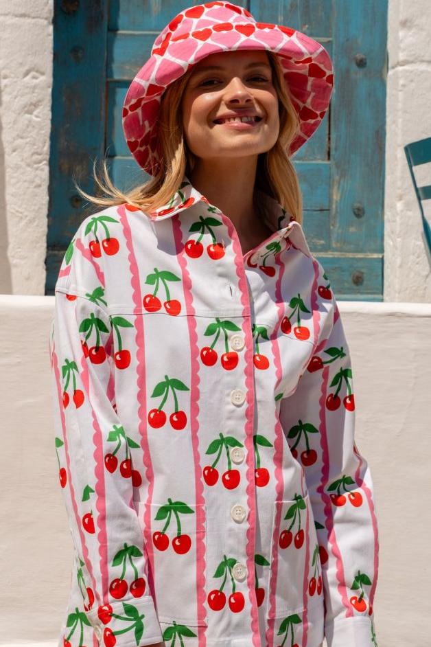 Pink City Prints - Romy Jacket - Cherry — Olive & Bette's