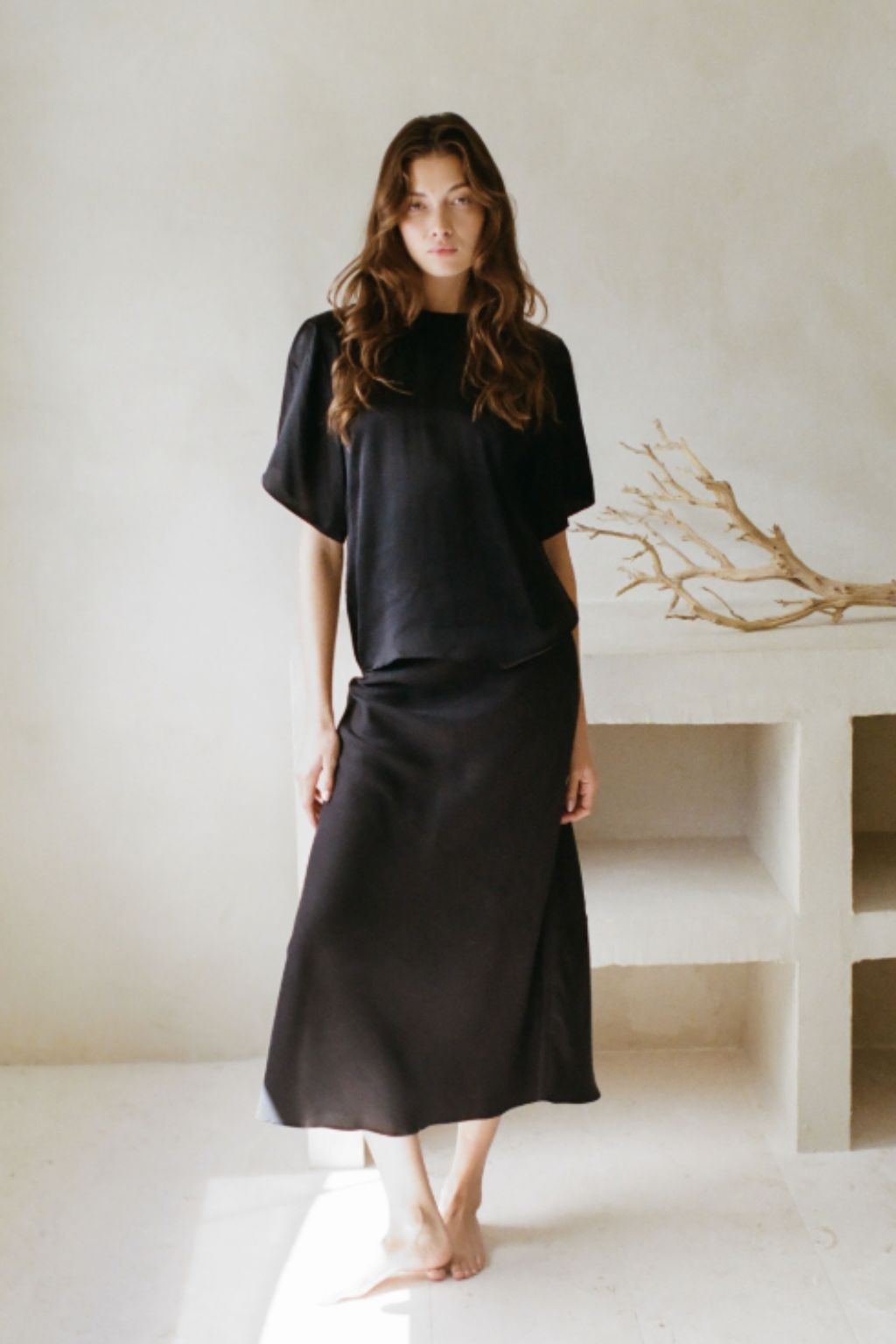 Road G - Roxane Pieced Bias Maxi Skirt - Black