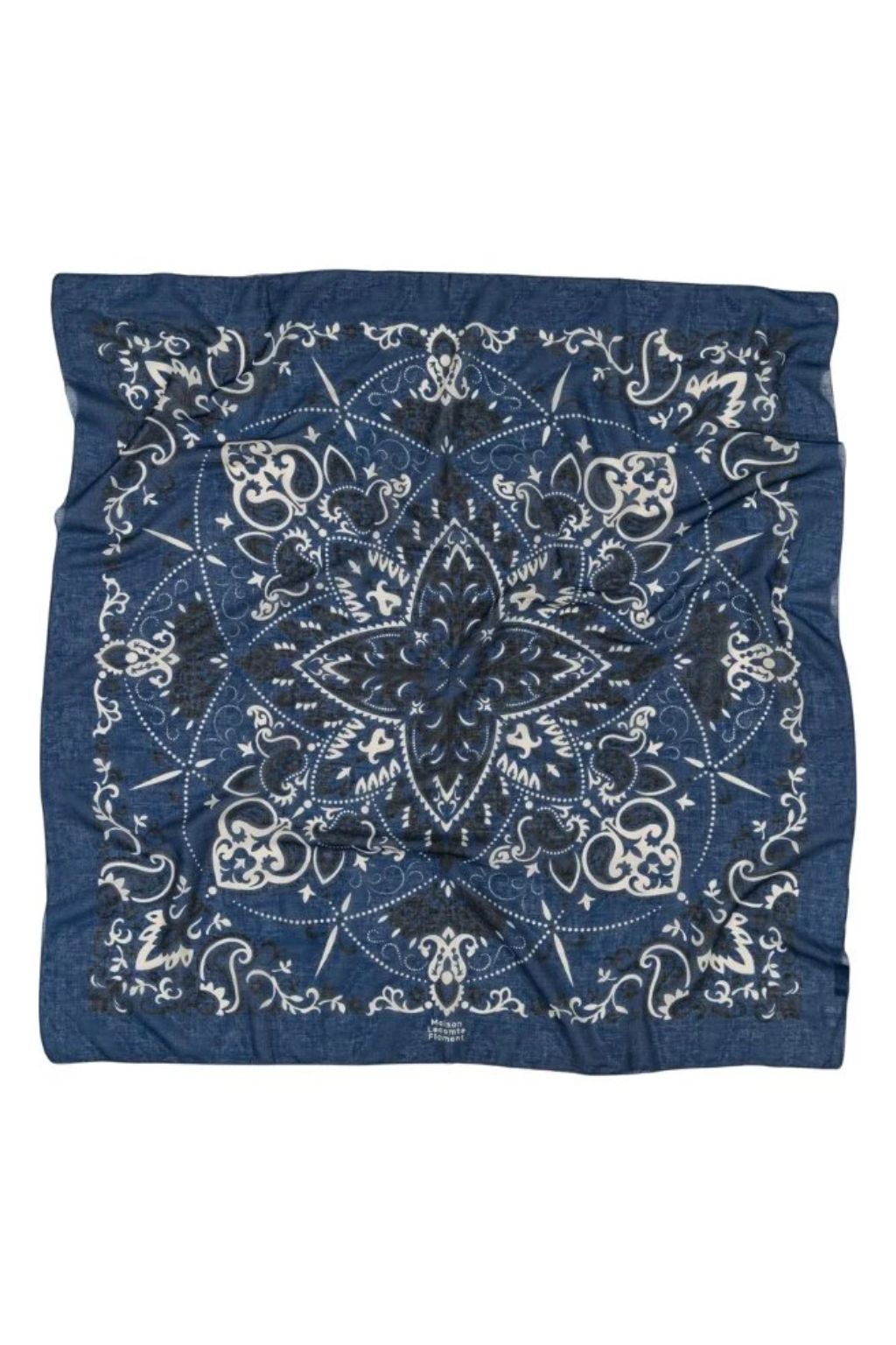Maison Lecomte Flament - Navy Cotton Bandana Scarf