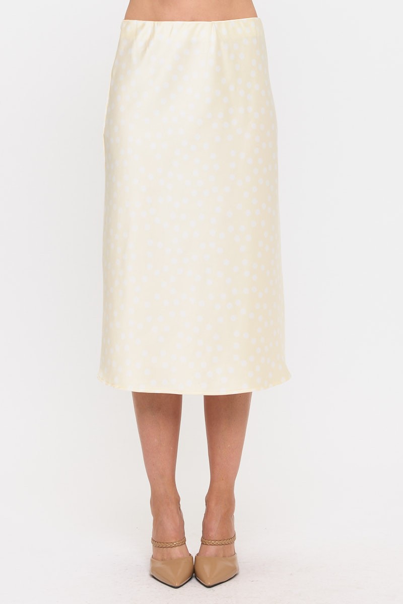 Olive and Bette's - Satin Polka Dot Midi Skirt