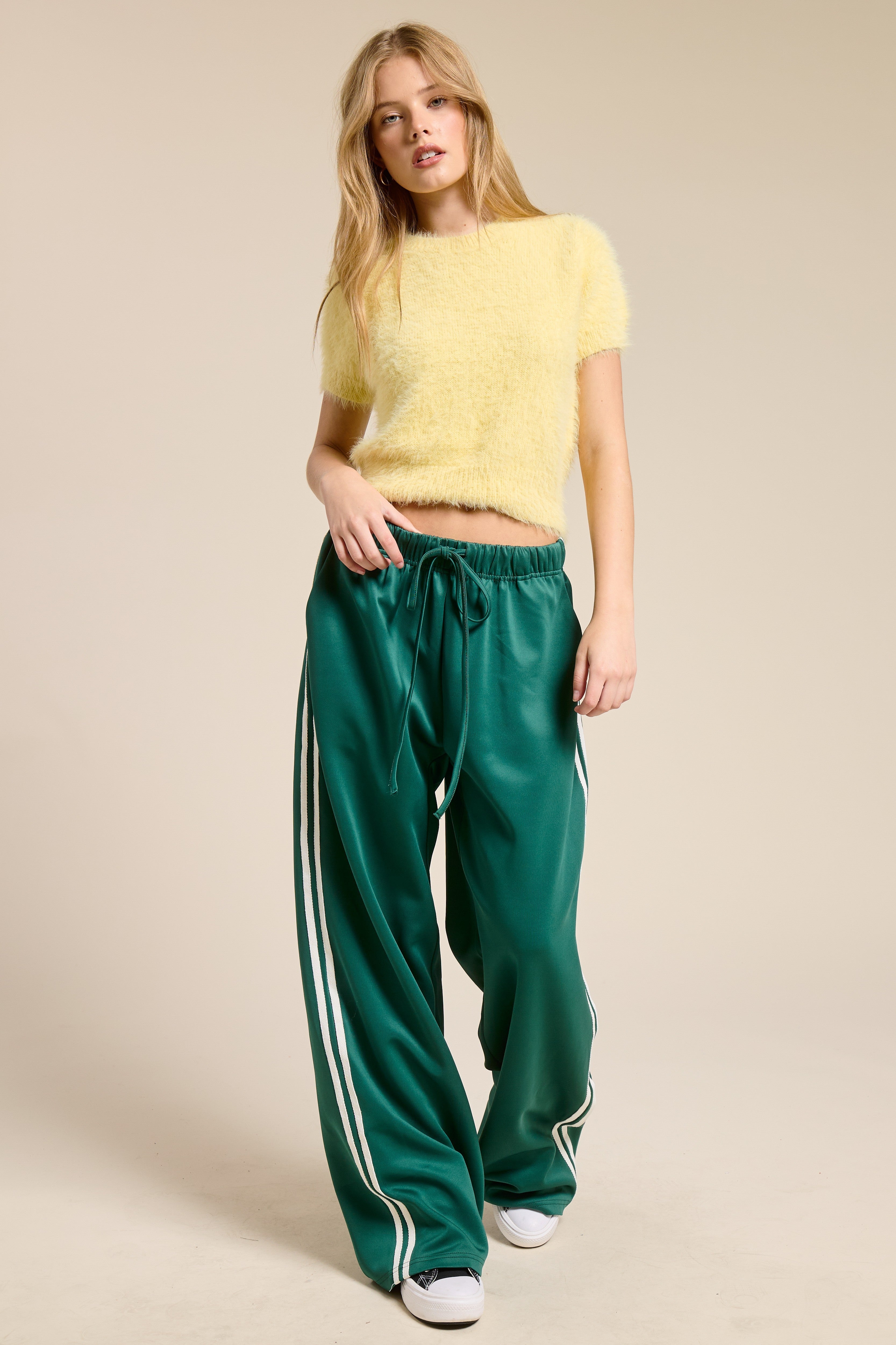 Olive and Bette's - Side Striped Wide Leg Track Pants