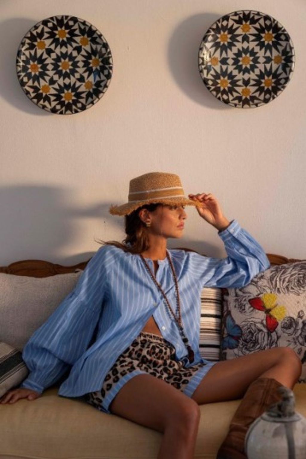 Luxi of Sea - Chloe Balloon Sleeve Shirt - Blue Stripes