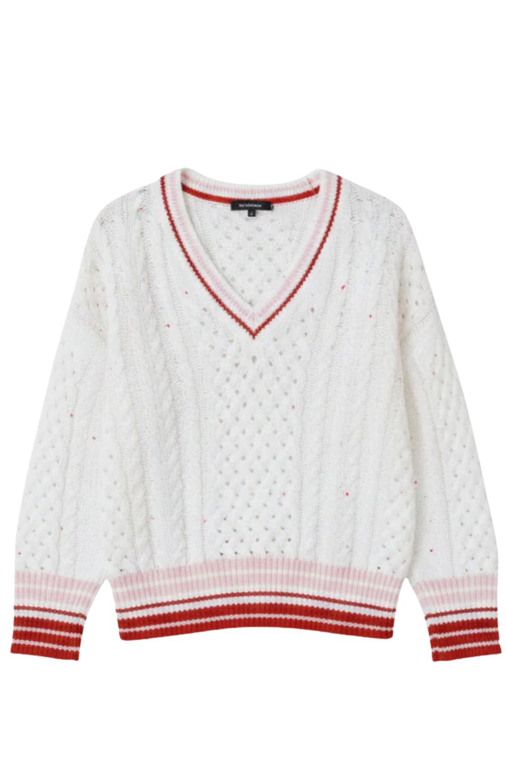 Autumn Cashmere - Open Fisherman Cable Tennis V