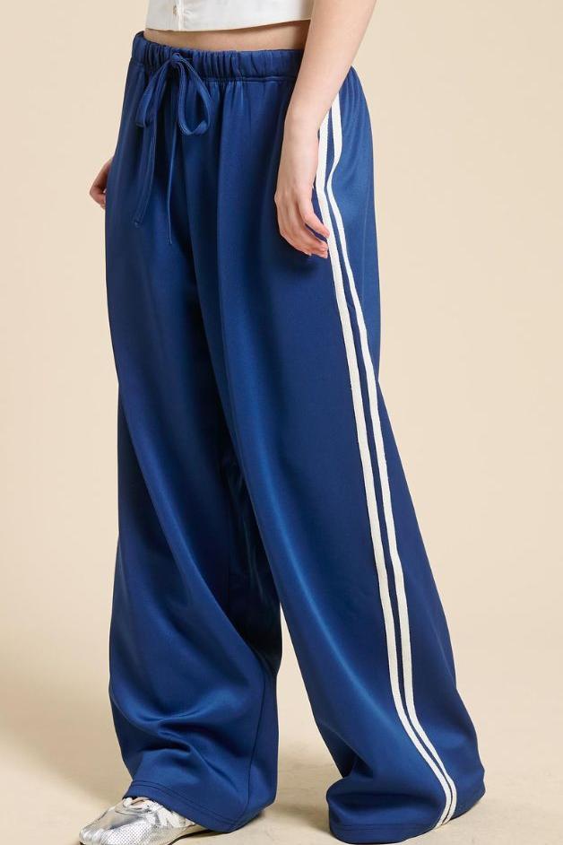 Olive and Bette's - Side Striped Wide Leg Track Pants