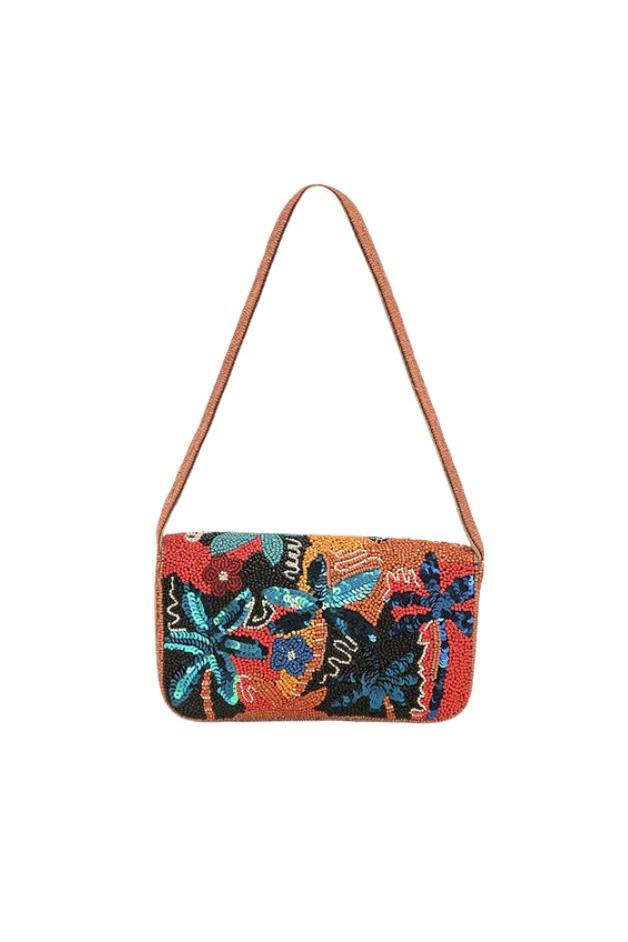 America & Beyond - Autumn Forest Beaded Shoulder Bag