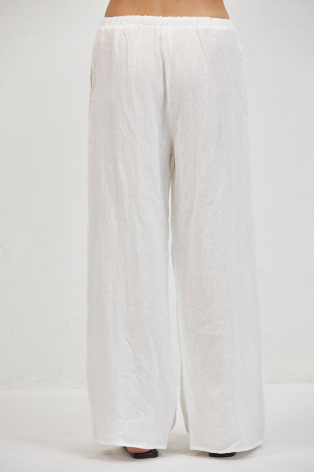 Road G - Side Striped Tie Waist Pant - Off White