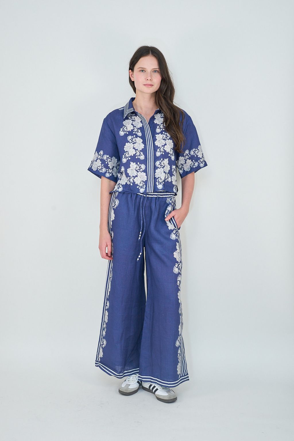 Las Surenas - Pant Wild Flower - Blue