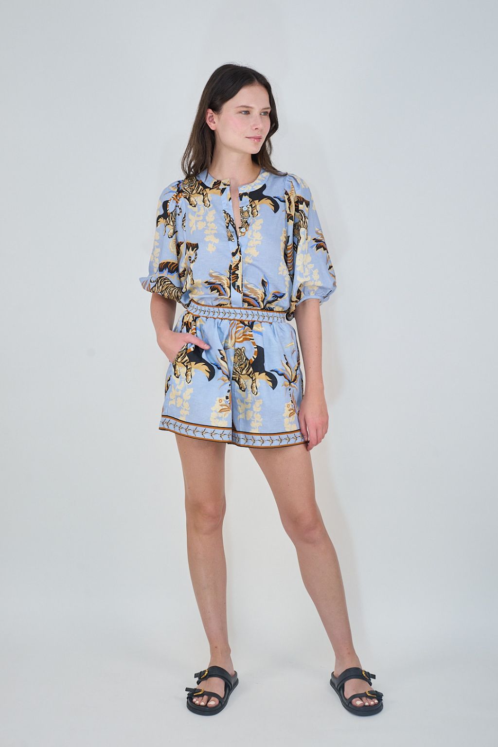 Las Surenas - Short Bali Tiger Light Blue