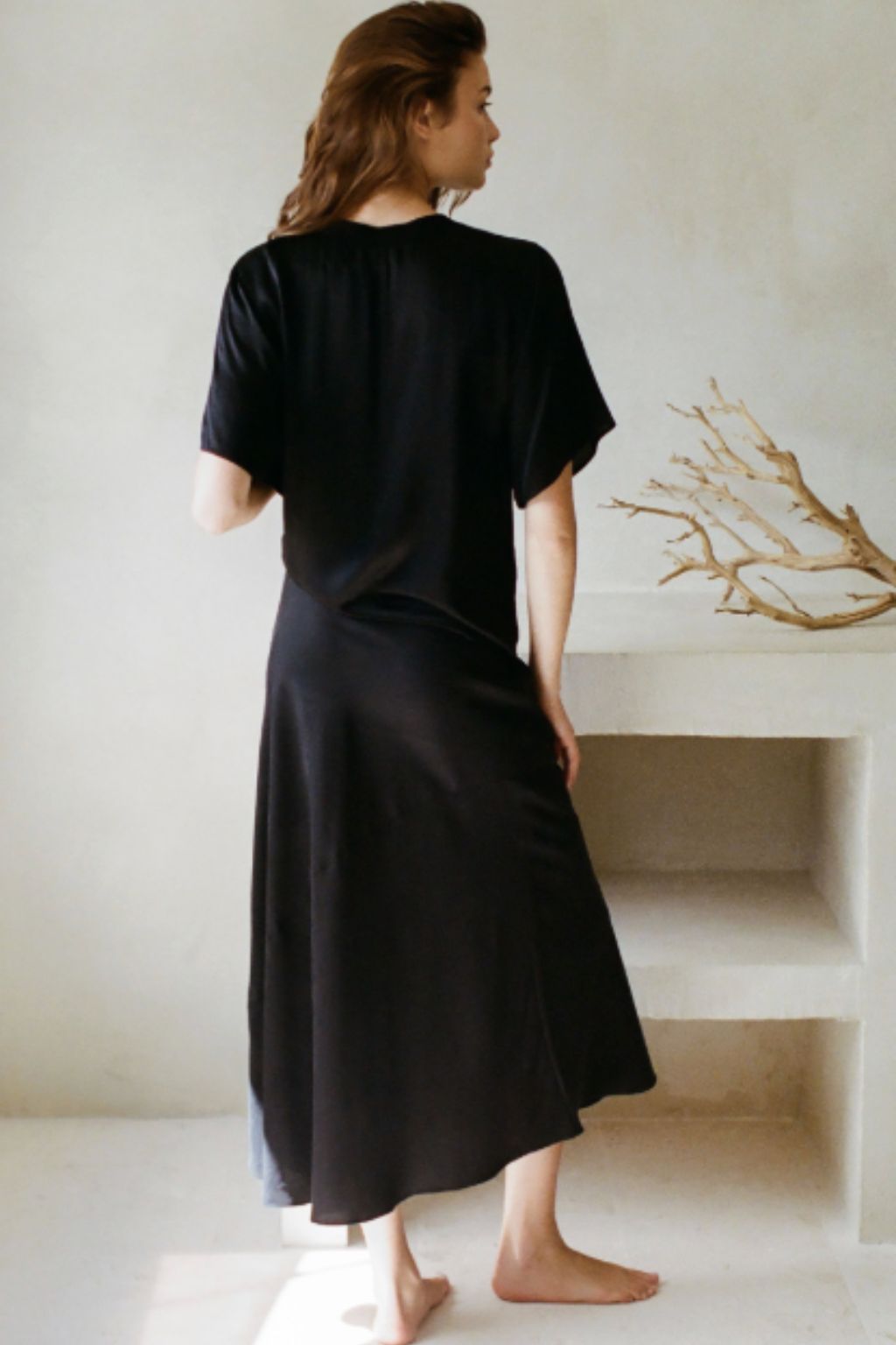 Road G - Roxane Pieced Bias Maxi Skirt - Black