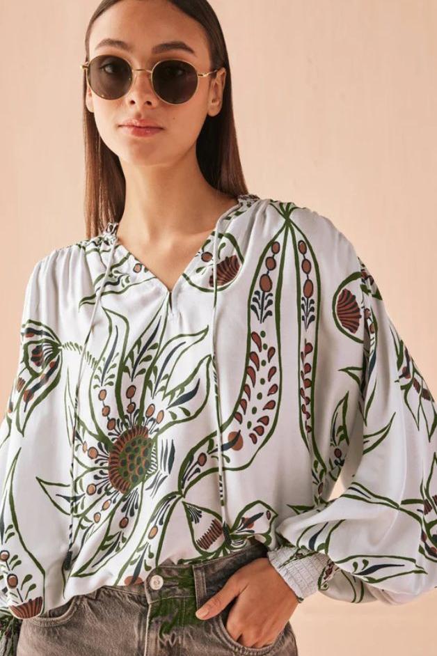 Omika - Anouk Blouse -  Diya Powder