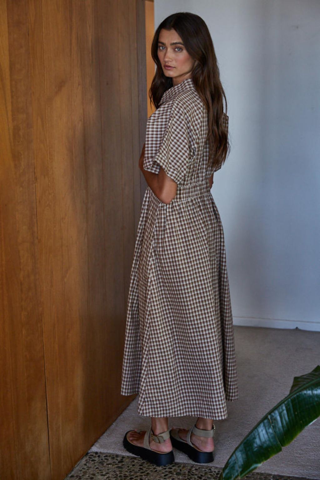 Olive and Bette's - Maxi Gingham Shirtdress