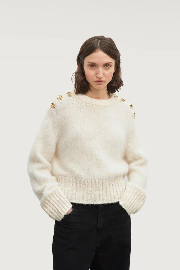 TRAMA - Etoile Button Shoulder Sweater