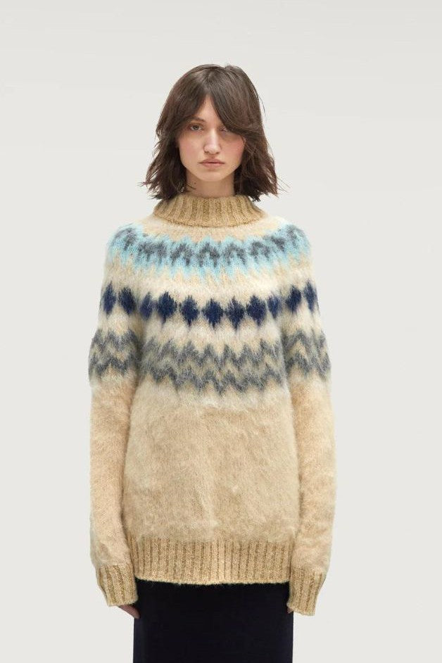 TRAMA - Andean  Mock Neck Sweater