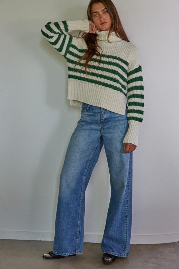 Olive and Bette's - Blaire Pullover - Ivory/Green