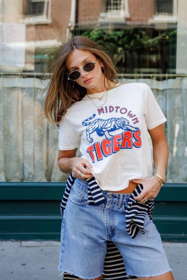 Sunny Somewhere - Midtown Tigers Everyday Tee - White