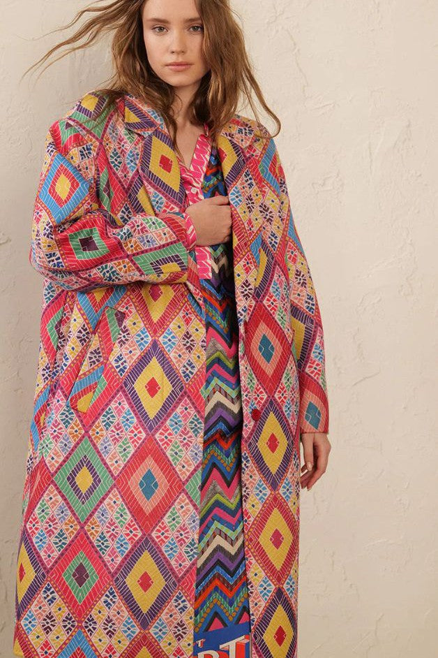 Me369 - Brigitte Midi Coat - Rainbow