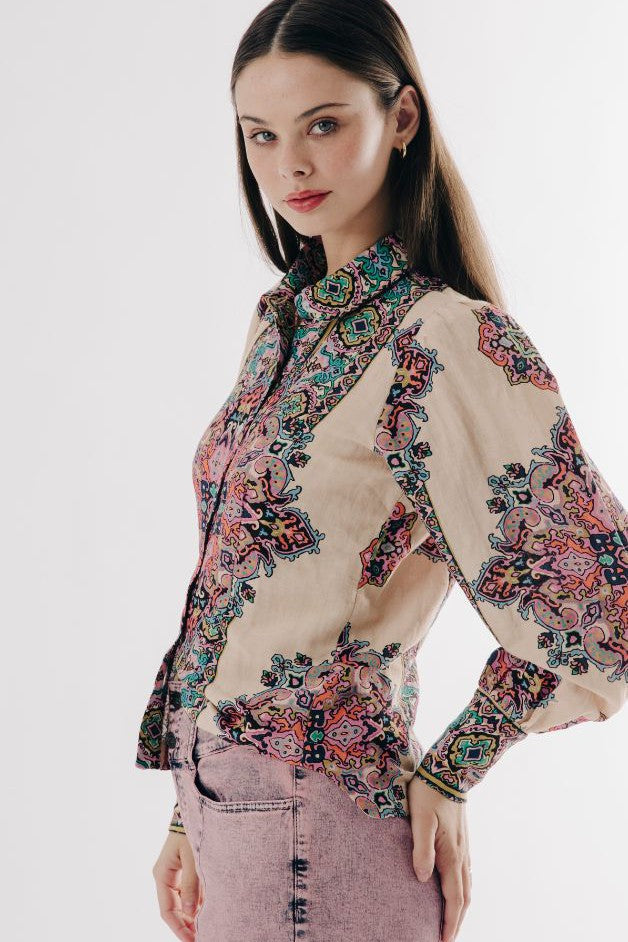 Love The Label -Calla Top - Martine Medallion Print