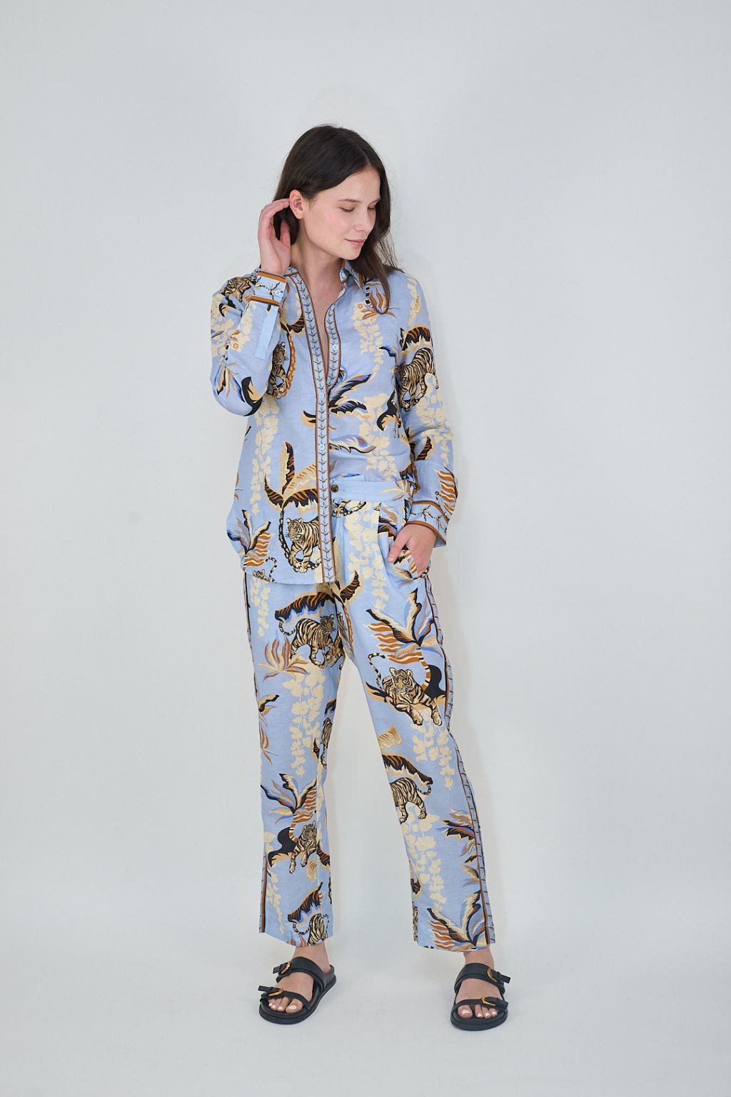 Las Surenas - Pant Bali Tiger Light Blue