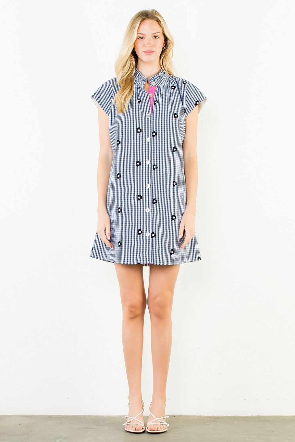Olive and Bette's - Short Sleeve Gingham Mini Dress