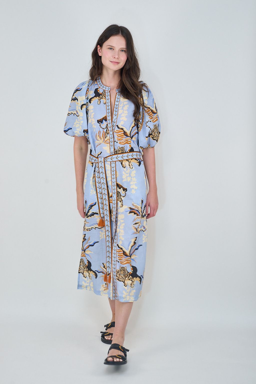 Las Surenas - Tunic Bali Tiger Light Blue