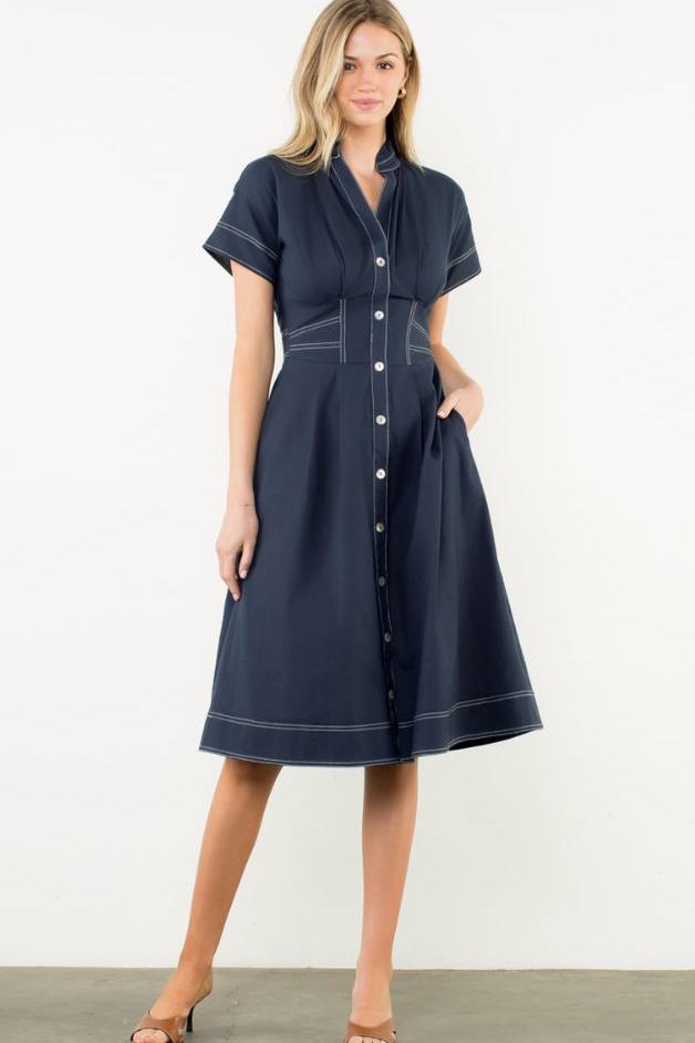 Olive and Bette's - Shirt Dress with Contrast Stitching
