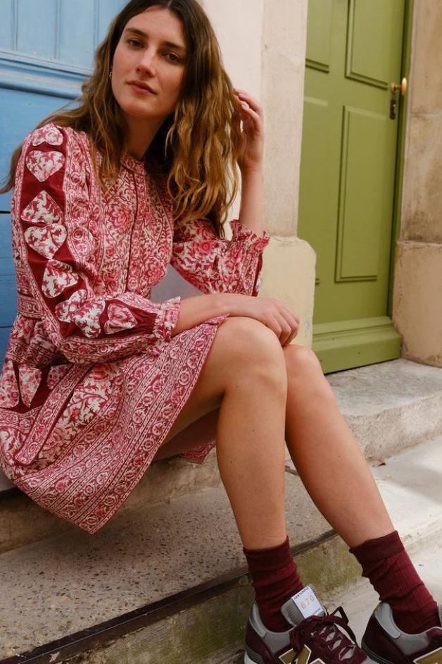 Pink City Prints - Gemma Mini - Burgundy Patchwork