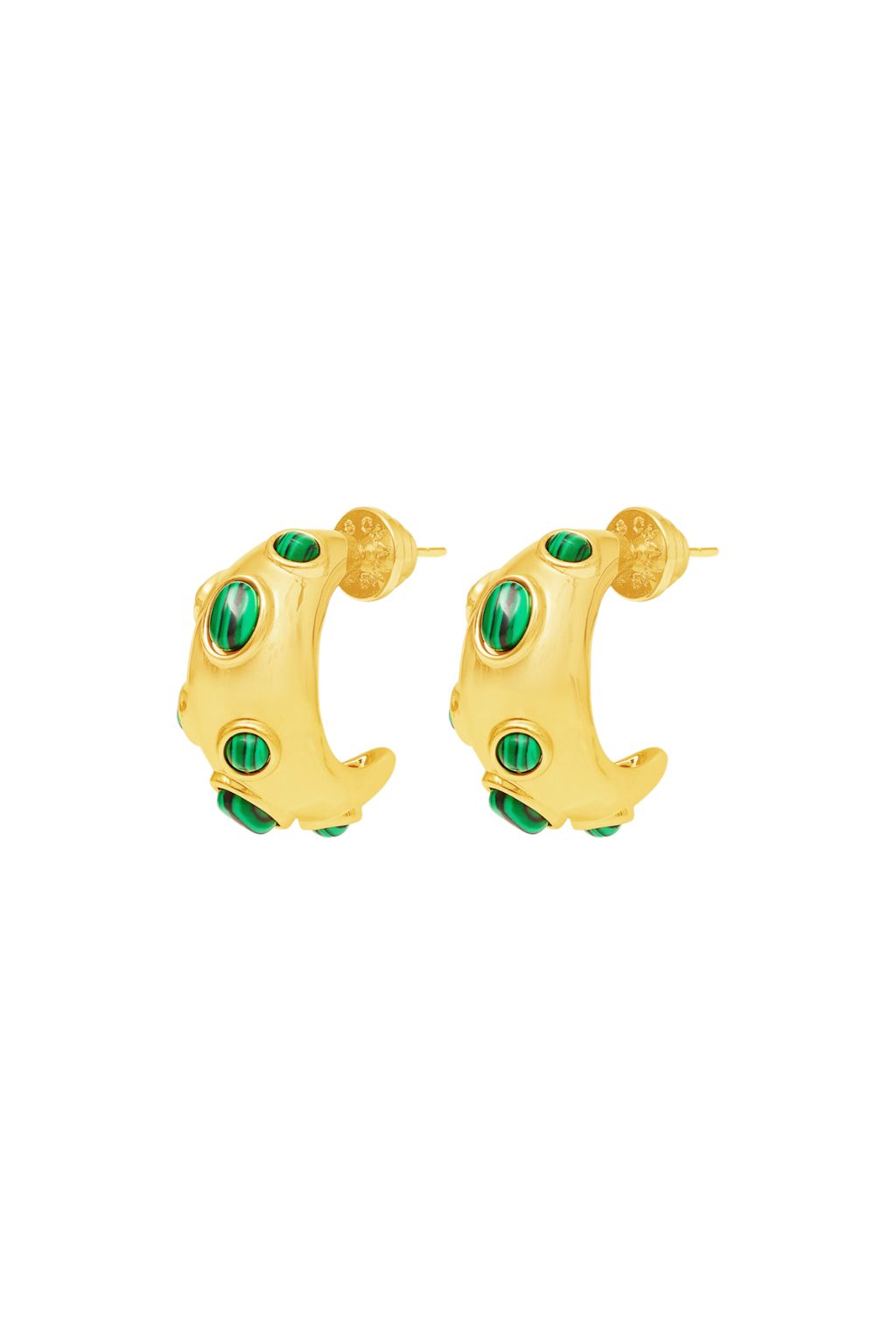 Talis Chains - A Slice of the Moon Hoops - Malachite