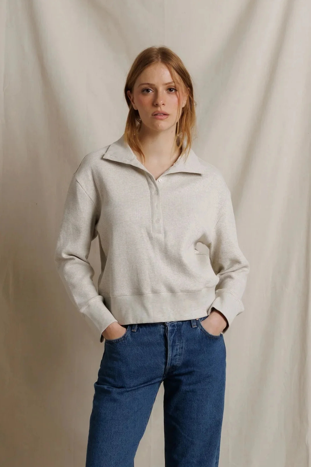 Perfect White Tee - Zia 1/4 Zip Waffle