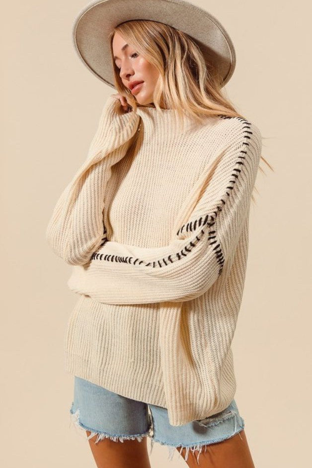 Olive and Bette's - Contrast Blanket Stitch Sweater