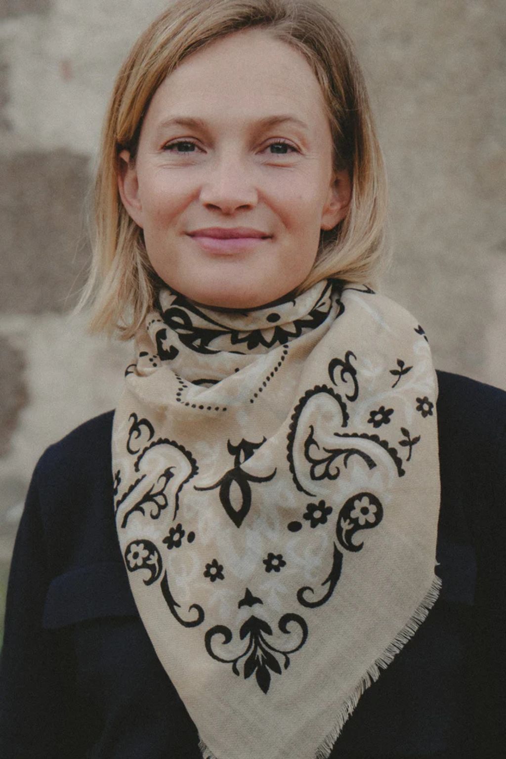 Maison Lecomte Flament - Beige Cash Scarf Bandana