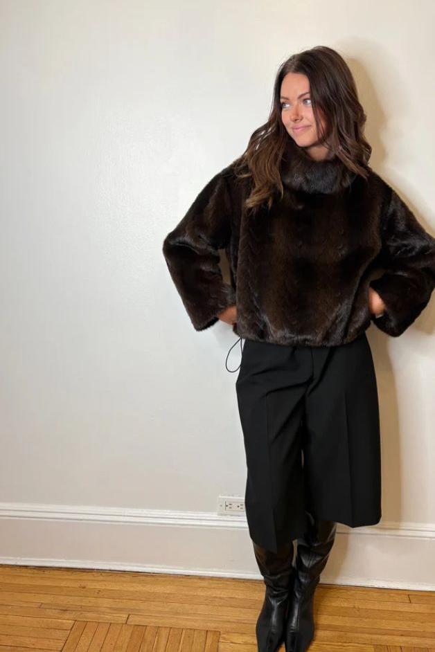 Jocelyn -Faux Mink Pullover Sweatshirt
