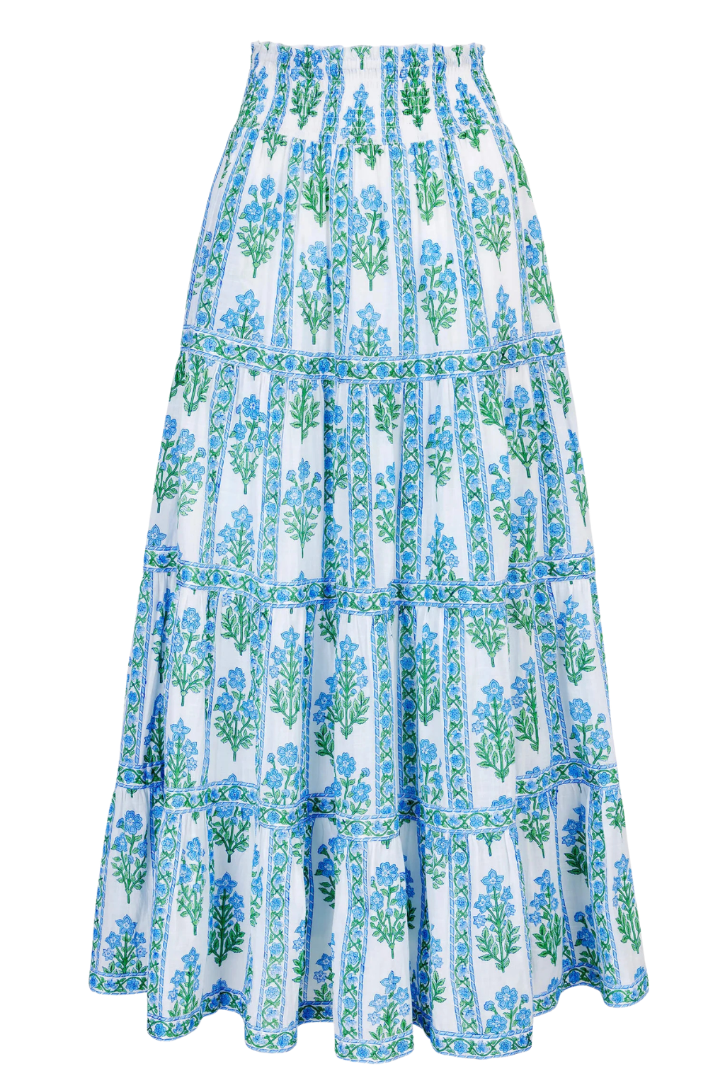 Pink City Prints - Arles Maxi Skirt -Meadow Border