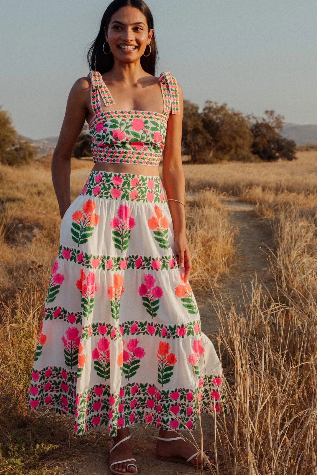 Pink City Prints - Lara Skirt - Neon Buta