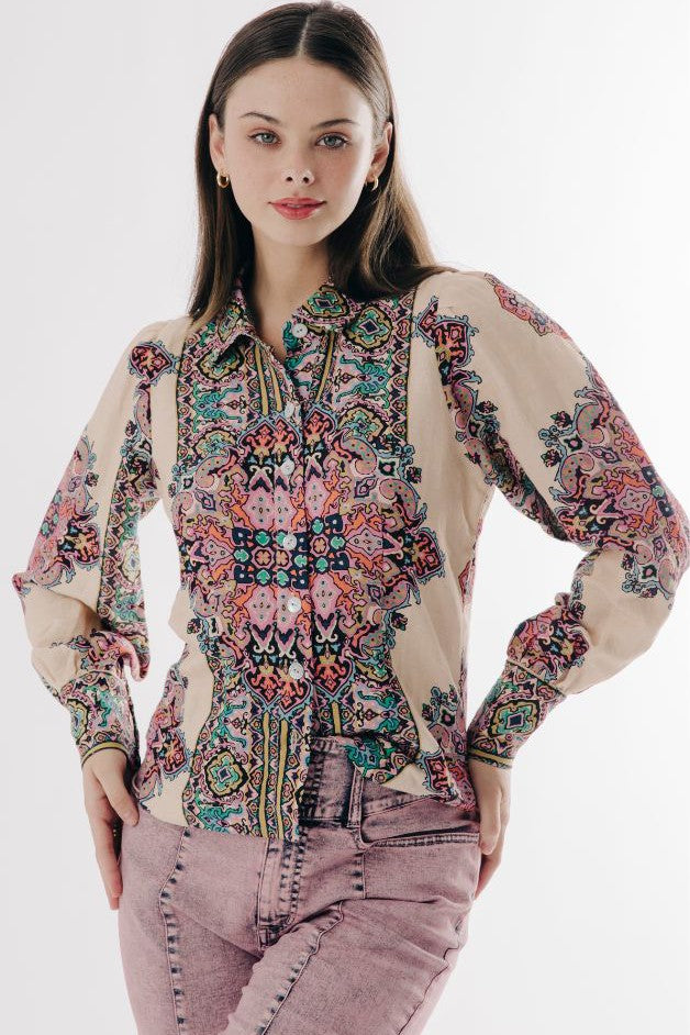 Love The Label -Calla Top - Martine Medallion Print