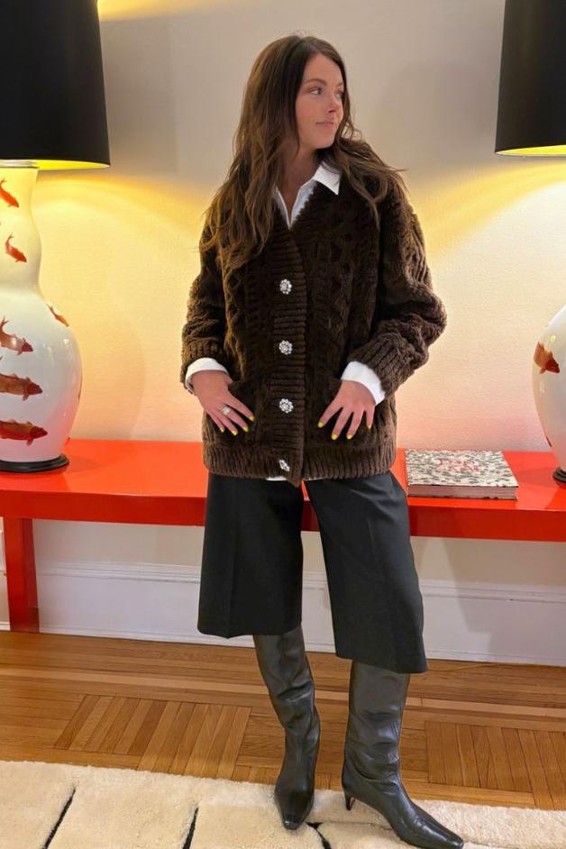 Jocelyn - Cortina Sherpa Cardigan with Jewel Buttons