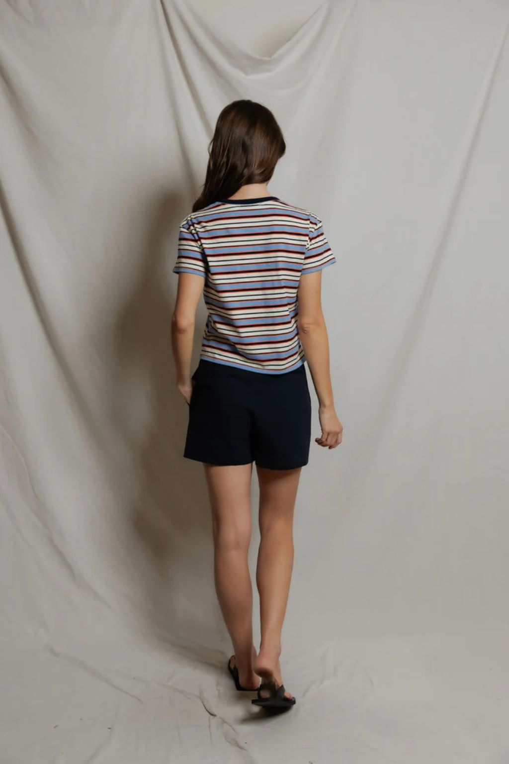 Perfect White Tee - Dawn Stripe Tee